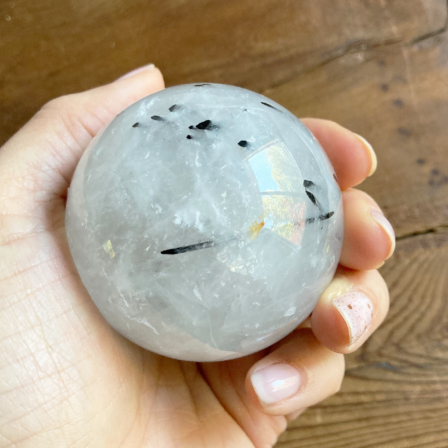 55mm Tourmalinated Quartz Sphere #0E
