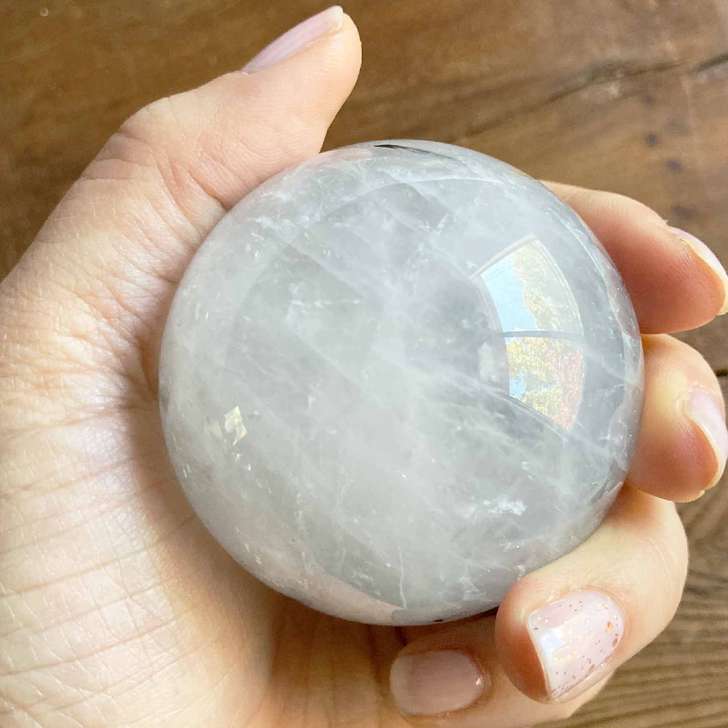 55mm Tourmalinated Quartz Sphere #0E