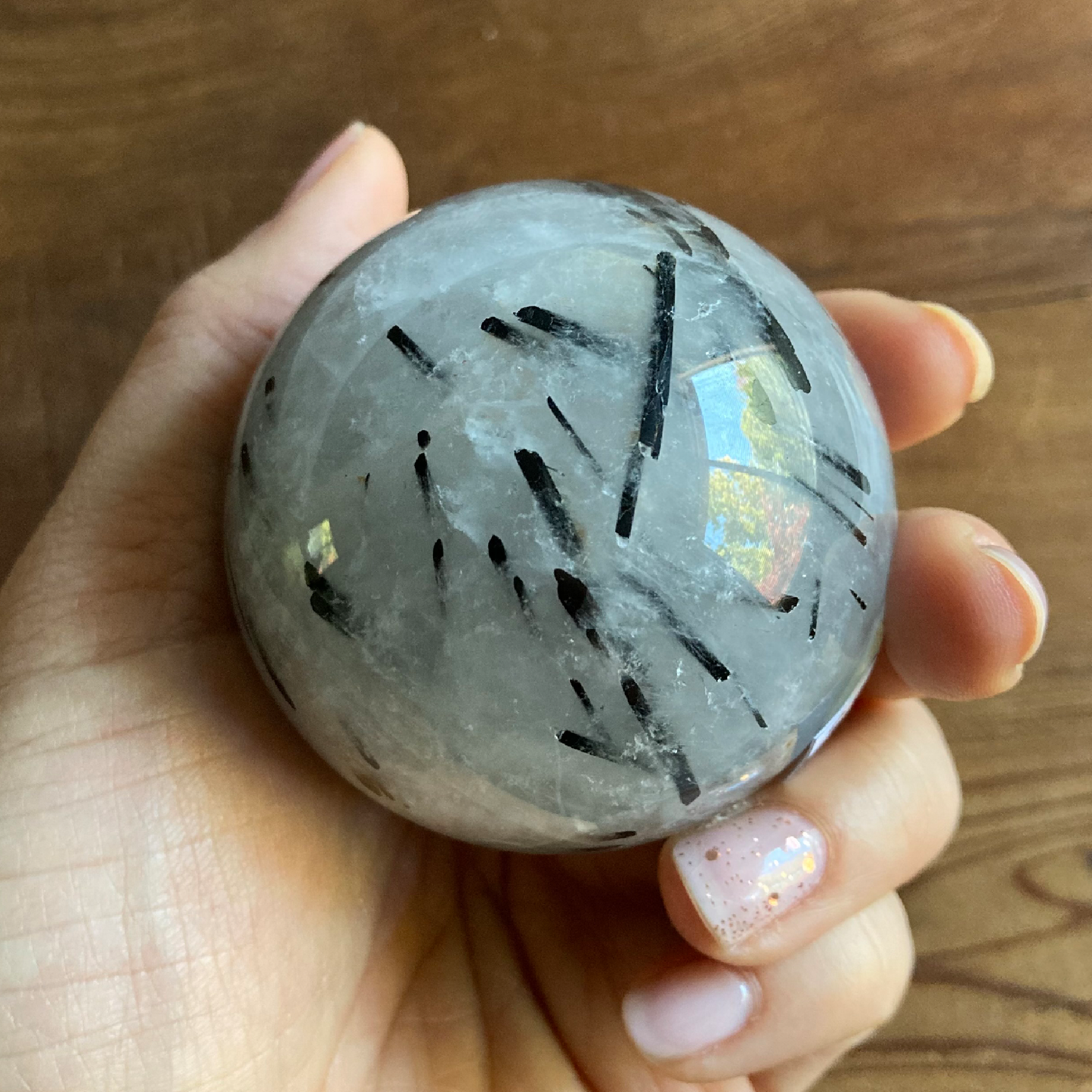 57mm Tourmalinated Quartz Sphere #0G