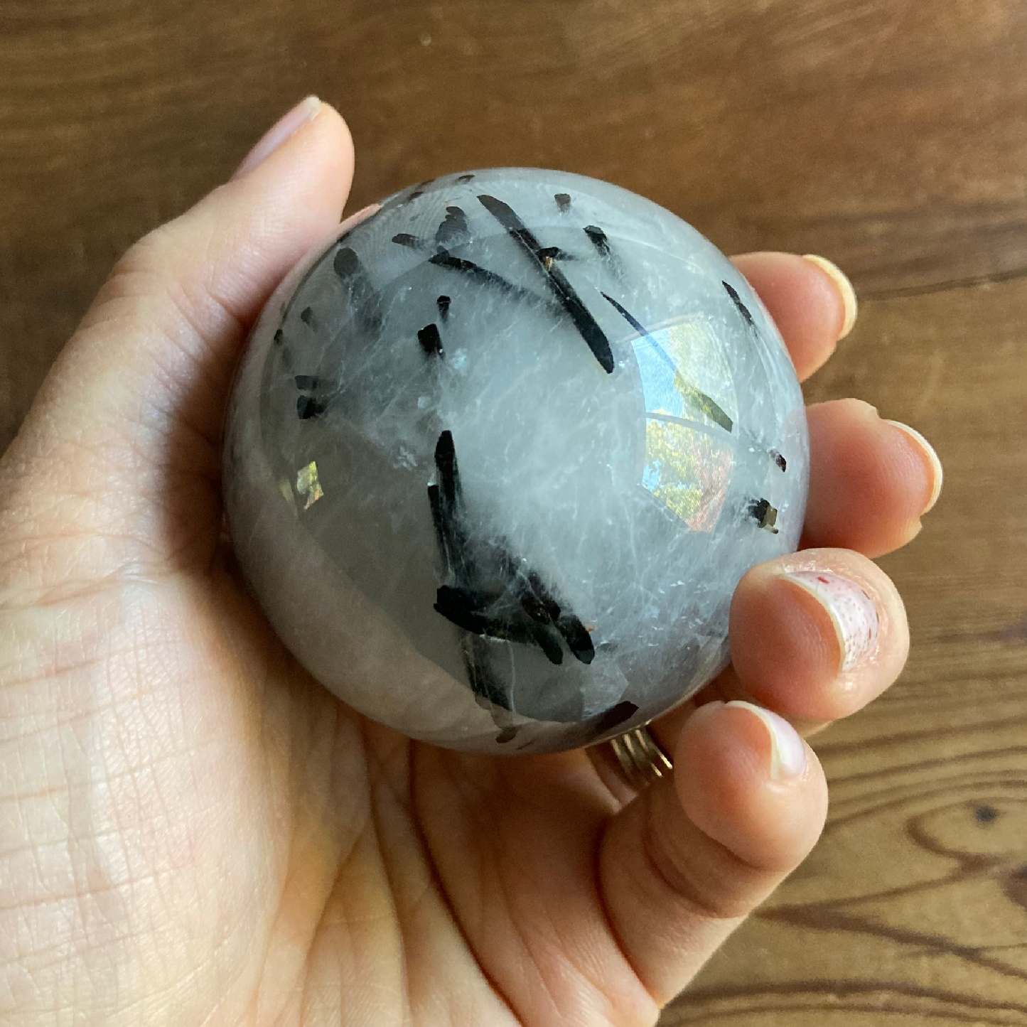 57mm Tourmalinated Quartz Sphere #0G