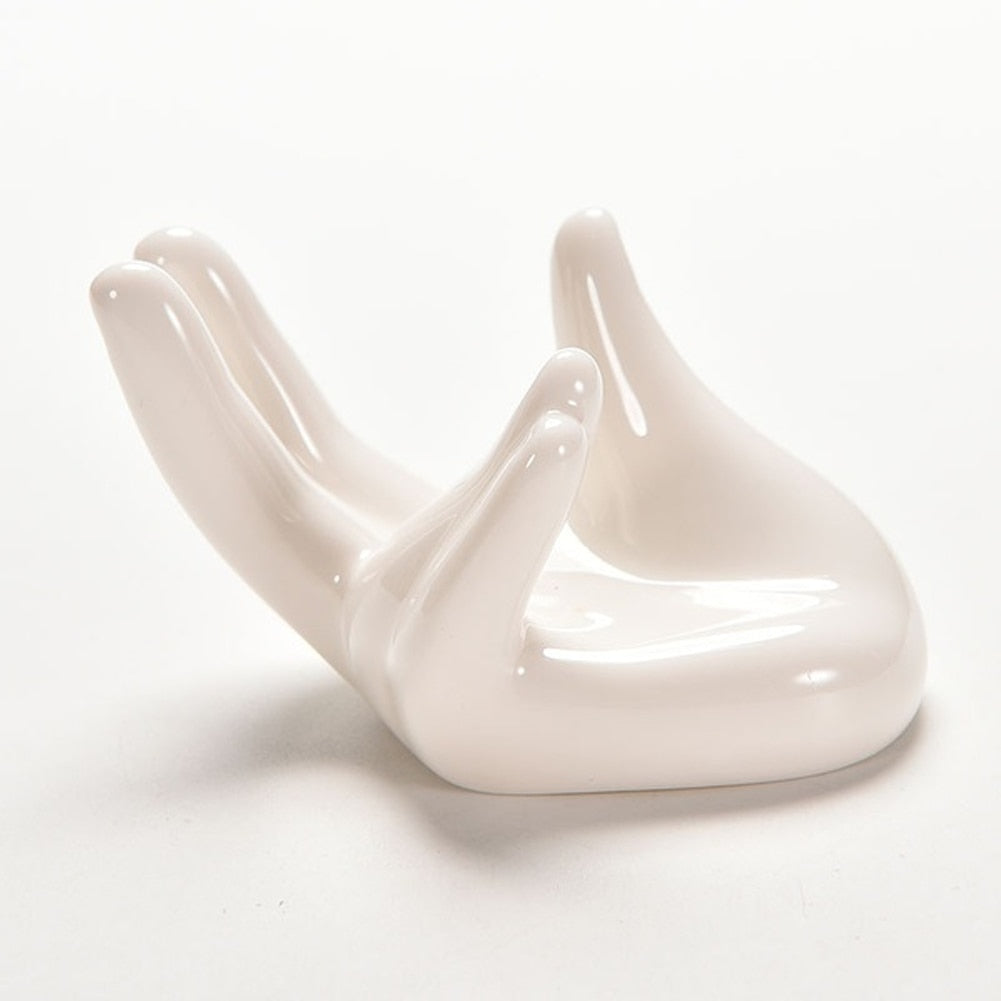 Single White Ceramic Hand Holder