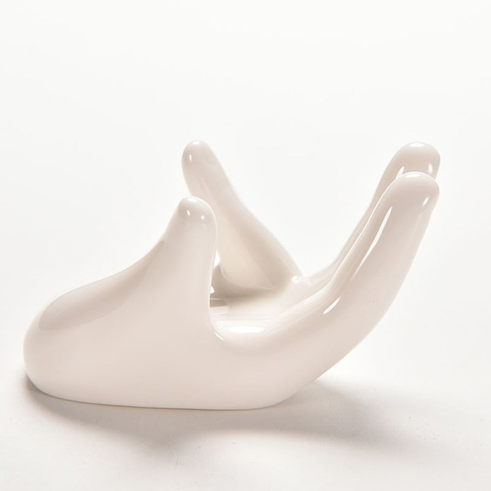 Single White Ceramic Hand Holder