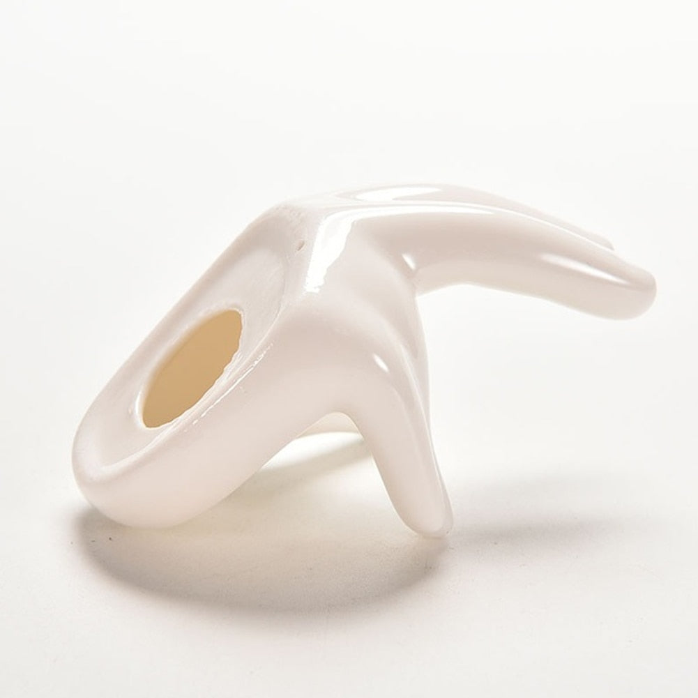 Single White Ceramic Hand Holder